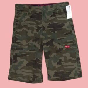 Levi's Boys Khaki Camo Shorts Zip Fly & Button Closure NWT
